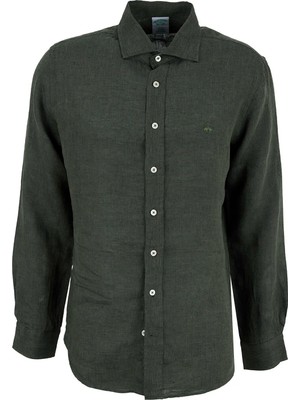Brooks Brothers Haki Erkek Italyan Slim Fit Gömlek BBSS26MSH024