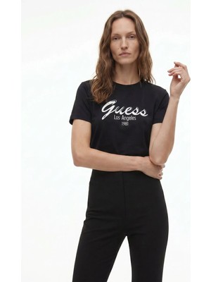 Guess Siyah Kadın T-Shirt V6GI16K2983-JBLK