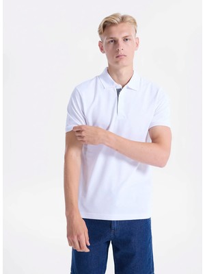 Lee Beyaz Erkek Regular Fit Polo T-Shirt