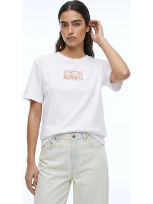 Lee Cooper Beyaz Kadın Basic Baskılı T-Shirt 262 Lcf 242014 New Beyaz