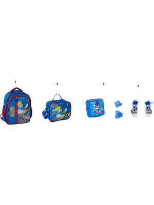 Sonic Ilkokul Çantası Seti (4 Parça)