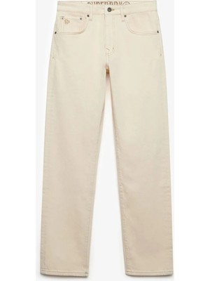 Superdry Beyaz Erkek Slim Straight Denim Pantolon M7010887A-F38 Vıntage Jeans
