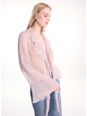 Ted Baker Pembe Kadın Çiçek Desenli Bluz TBWRSH2003
