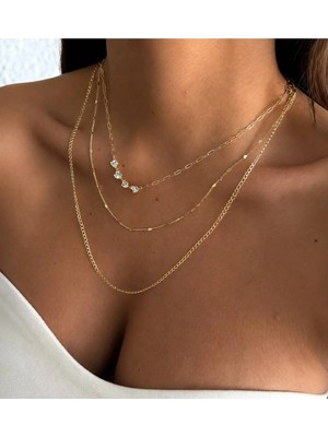 Nisma Accessories Nisma 14K Altın Kaplama Kararmaz Solmaz Çelik Kolye Mdl-3