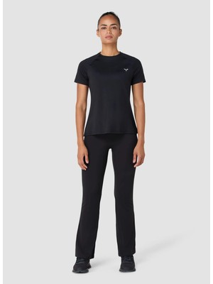 Squatwolf WT022860001 Weightless Tee Siyah Bisiklet Yaka Fit Düz Kadın T-Shirt