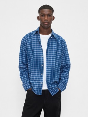 Gap Erkek Koyu Mavi Standart Fit Oxford Gömlek