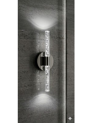 Backhome Bubbleflux Small 31 cm Modern Tasarım LED Aplik - Duvar Lambası - Antrasit Gri -  Pilli - Beyaz LED