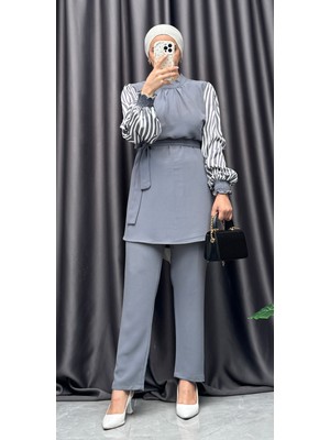 Nisum Moda Zebra Desenli Pantolonlu Takım