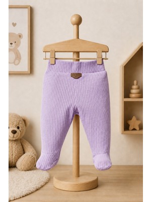Mahfel %100 Pamuklu Fitilli Basic Bebek Alt Pantolon Lila