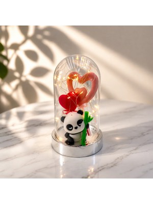Işıklı Panda Figürlü Fanus