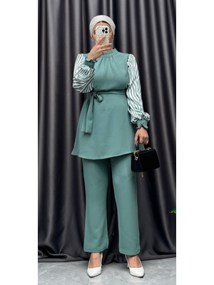Nisum Moda Zebra Desenli Pantolonlu Takım