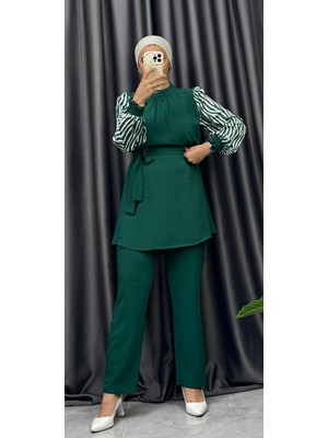 Nisum Moda Zebra Desenli Pantolonlu Takım