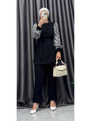 Nisum Moda Zebra Desenli Pantolonlu Takım