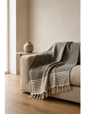 Genç Uludağ Natural Pamuklu Koltuk Örtüsü | Yakmaz Pamuklu Çekyat Örtüsü | Koltuk Şalı - 170 cm x 220 cm