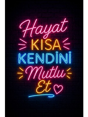Lucena Neon Motivasyon Duvar Tablosu Mdf Dekoratif Yazılı Duvar Panosu Modern Ev Ofis Dekoru
