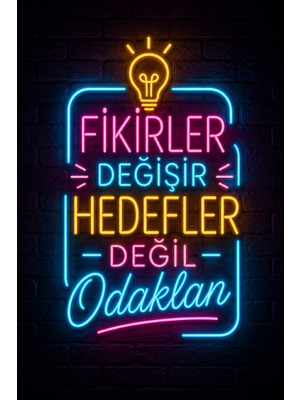 Lucena Neon Motivasyon Duvar Tablosu Mdf Dekoratif Yazılı Ofis ve Ev Duvar Dekoru
