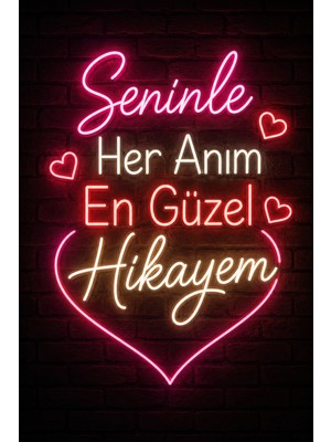 Lucena Romantik Neon Yazılı Mdf Duvar Tablosu Dekoratif Aşk Temalı Duvar Dekoru