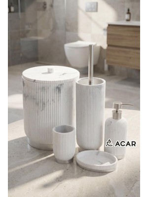 Acar Beyaz 5 Parça Banyo Seti