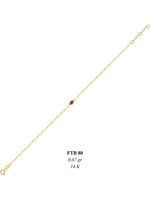 Garnet Taşlı Altın Bileklik