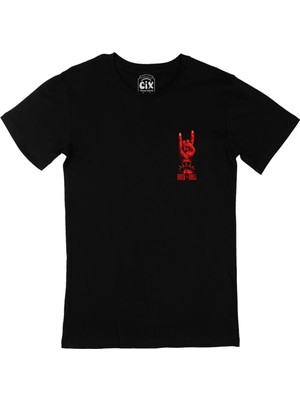  Rock And Roll Cep Logo Tasarımlı Siyah Tişört
