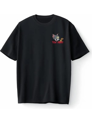  Tom And Jerry Kedi Fare Çizgi Dizi Cartoon Network Oversize Unisex Tişört T-Shirt