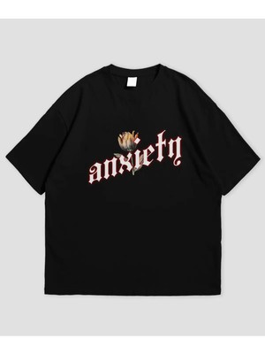  Anxiety Tasarımlı Unisex Oversize T-Shirt