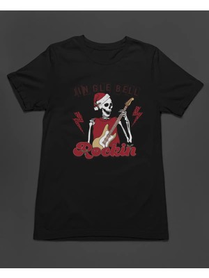  Christmas Rock Jingle Bell Rockin Unisex Tişört T-Shirt