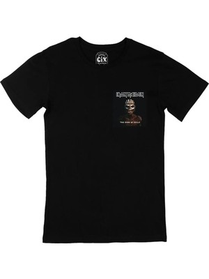  Iron Maiden The Book Of Souls Cep Logo Tasarımlı Siyah Tişört