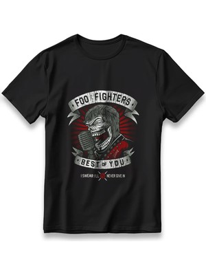  Foo Fighters Rock T-Shirt Unisex %100 Cotton Pamuklu Rahat Regular Baskı Rock Grubu Tişört