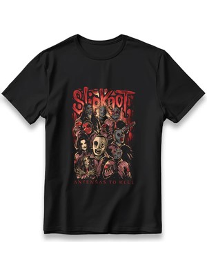  Slipknot Rock T-Shirt Unisex %100 Cotton Pamuklu Rahat Regular Baskı Rock Grubu Tişört