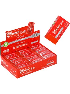 Kitabevimden Mikro Silgi Soft Kırmızı 2B-24RD