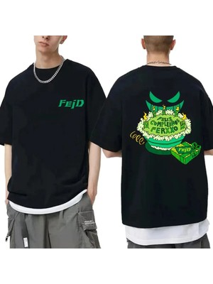  Rapçi Feid Ferxxo Grafik T Shirt Erkek Kadın Hip Hop Streetweed Yüksek Kaliteli Giysiler