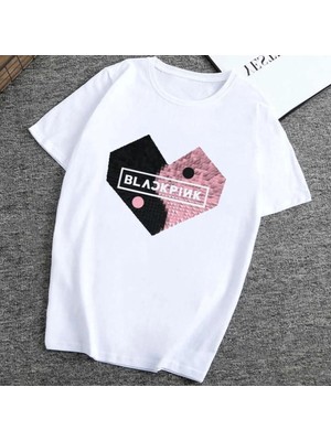  Blackpink Baskı Tişört Kadınlar Kpop Kore T-Shirt Tişört