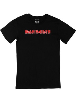  Kırmızı Iron Maiden Siyah Tişört