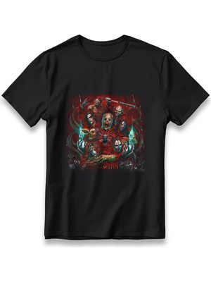  Slıpknot Rock Band T-Shirt Unisex %100 Cotton Pamuklu Rahat Regular Baskı Rock Grubu Tişört