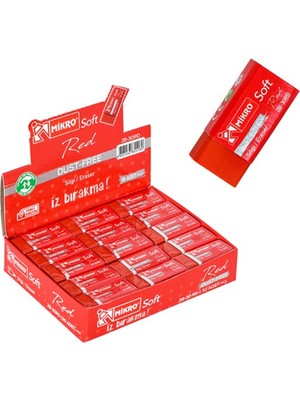 Kitabevimden Mikro Silgi Soft Kırmızı 2B-30RD