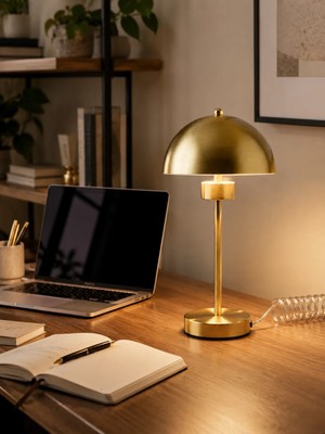 Dolunay Avize Modern Dokunmatik LED Masa Lambası 3 Işık Modlu Eskitme  Metal Başucu Lambası