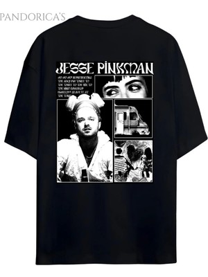  Pandorica's Breaking Bad Jesse Pinkman Sırt ve Göğüs Tasarımı Baskılı Unisex Pamuklu T-Shirt