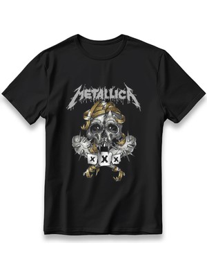 Metallıca Rock T-Shirt Unisex %100 Cotton Pamuklu Rahat Regular Baskı Rock Grubu Tişört