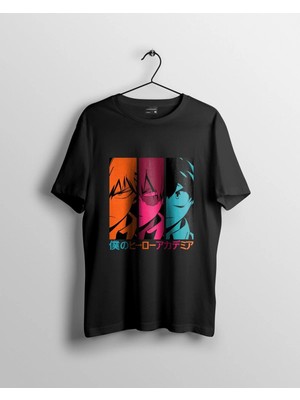  Unisex Bakugo Izuku Todoroki My Hero Academia Anime Baskılı Tişört