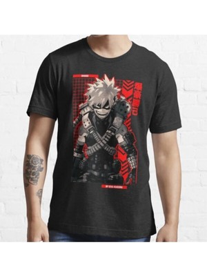  Bakugo My Hero Academıa Unisex Siyah Tshirt Model 1120