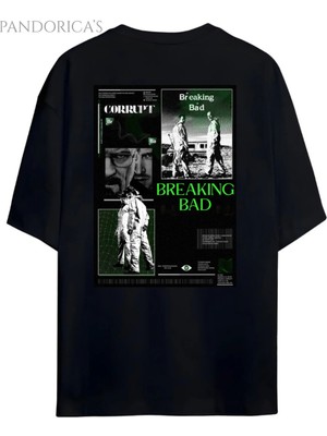  Pandorica's Breaking Bad Sırt ve Göğüs Tasarımı Baskılı Unisex Pamuklu T-Shirt