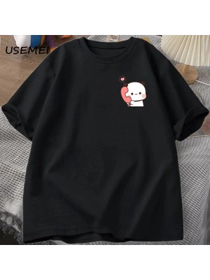  Dudu Bubu T Shirt Kadın Erkek Çift Komik T Shirt Sevimli Panda Ayı T-Shirt Yaz O Boyun Erkek 2848