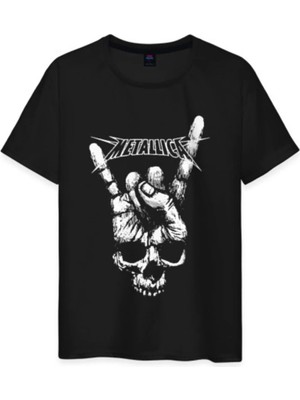  Metallica Skull Fight Fire Pamuklu Unisex Tişört