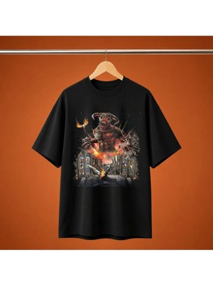  Iron Maiden Baskili Oversize Unisex Tisort