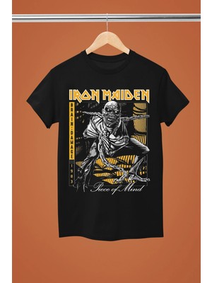 Iron Maıden Baskılı Pamuklu Kısa Kollu Regular Kalıp Rock Tshırt