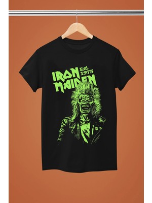  Iron Maıden Baskılı Pamuklu Kısa Kollu Regular Kalıp Rock Tshırt