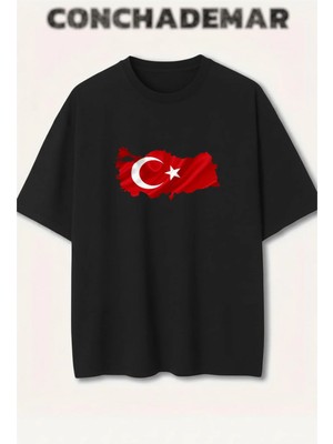  Türkiye Milli Takımlar Baskılı Premium Oversize Pamuklu T-Shirt