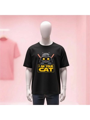  Baskılı Bisiklet Yaka Geniş Kalıp Unisex Tshirt