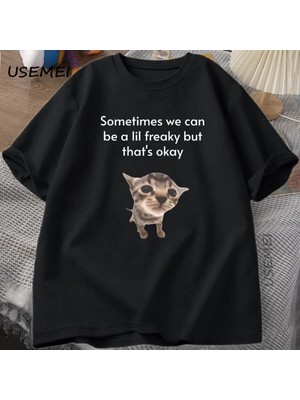  Komik Kedi Grafik Tee Erkek Kadın Sevimli Hayvan Sevgilisi T Shirt Unisex T-Shirt Harajuku Er 2999